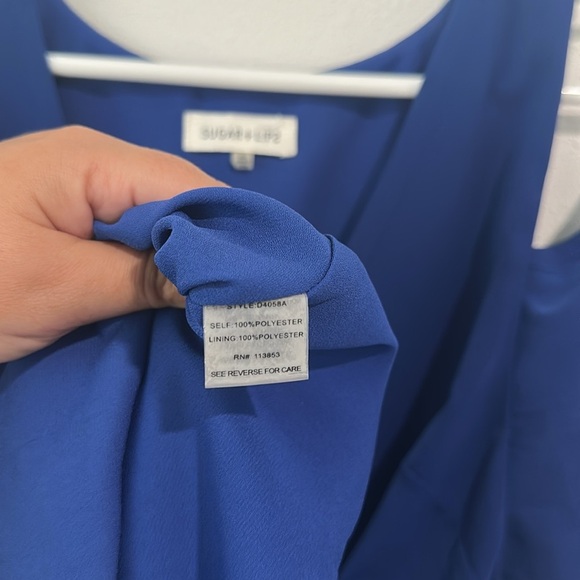 Cold Shoulder Blue Dress - Picture 3 of 4